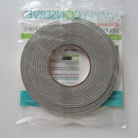 Simply Conserve 3 Packs Adhesive Foam Tape Energy Saving Self-Stick Weatherstrip - Picture 4 of 6